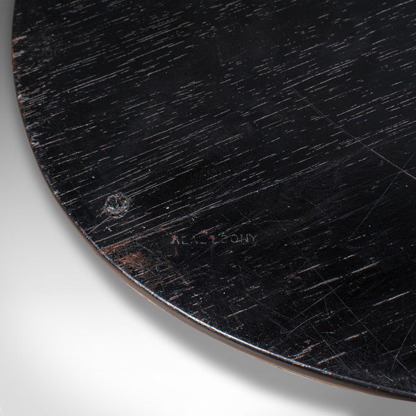 Antique Oval Trinkets Tray, English, Ebony, Dressing Table Tidy, Victorian, 1900