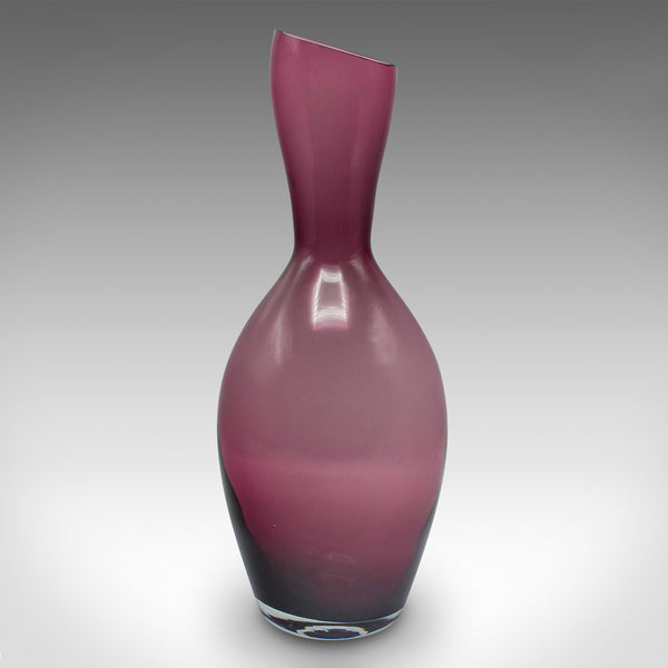 Vintage Decanter Form Flower Vase, English, Glass, Bouquet Sleeve, Circa 1970