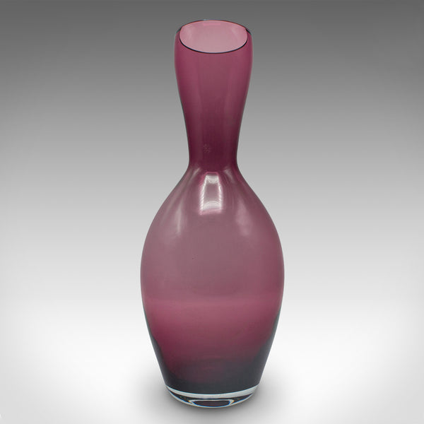 Vintage Decanter Form Flower Vase, English, Glass, Bouquet Sleeve, Circa 1970