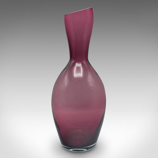Vintage Decanter Form Flower Vase, English, Glass, Bouquet Sleeve, Circa 1970