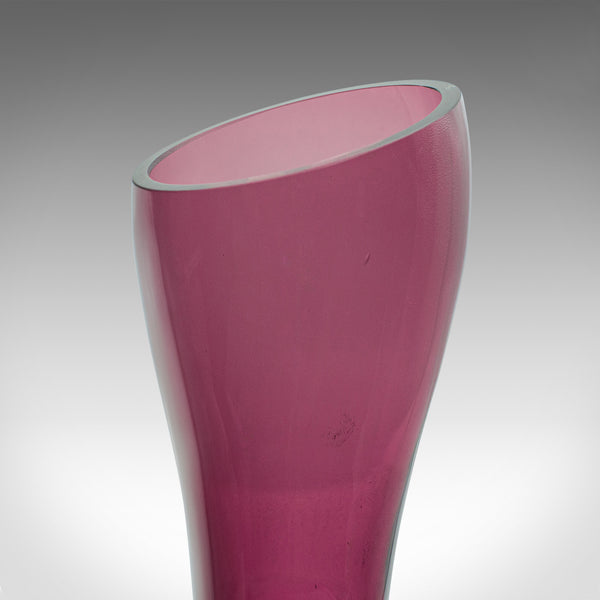 Vintage Decanter Form Flower Vase, English, Glass, Bouquet Sleeve, Circa 1970