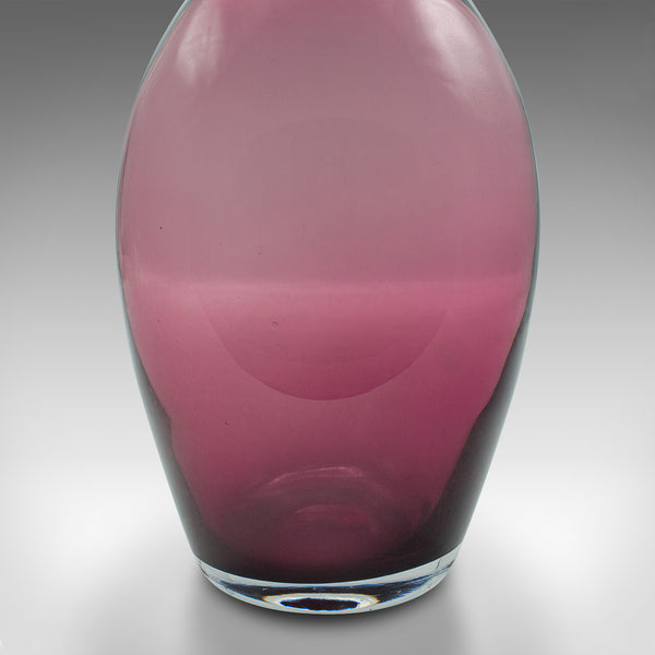Vintage Decanter Form Flower Vase, English, Glass, Bouquet Sleeve, Circa 1970
