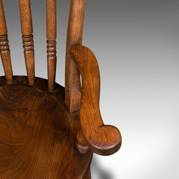 Antique Rocker, English, Beech, Elm, Rocking Chair, Country House, Victorian
