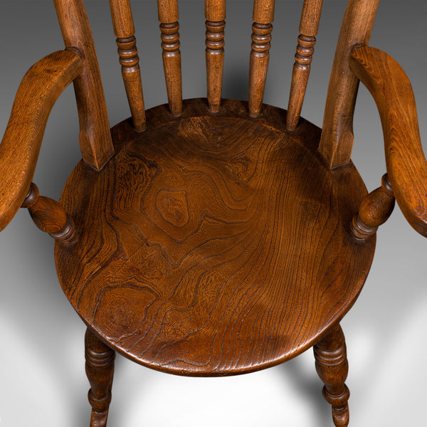 Antique Rocker, English, Beech, Elm, Rocking Chair, Country House, Victorian