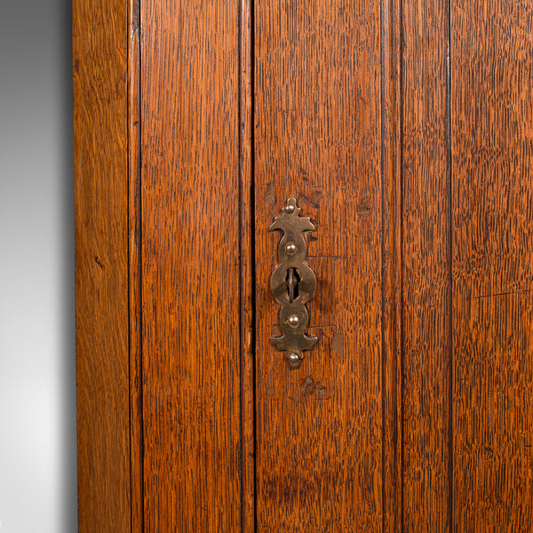 Tall Antique Corner Cabinet, English, Oak, 4 Shelf Wall Cupboard, Georgian, 1800
