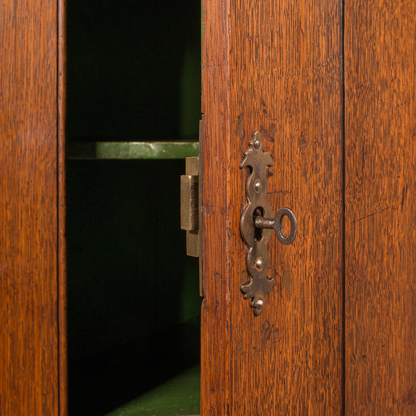 Tall Antique Corner Cabinet, English, Oak, 4 Shelf Wall Cupboard, Georgian, 1800