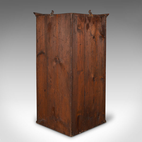 Tall Antique Corner Cabinet, English, Oak, 4 Shelf Wall Cupboard, Georgian, 1800