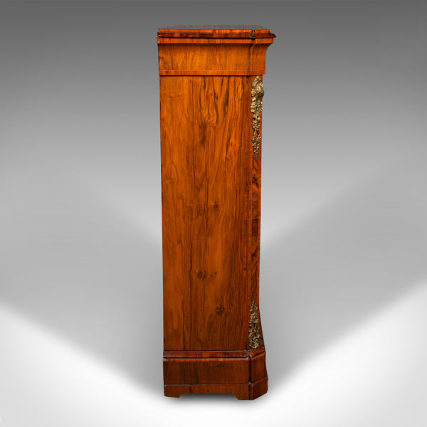 Large Antique Pier Cabinet, English, Walnut, Glazed, Druce & Co, Victorian, 1850