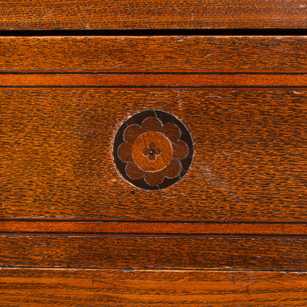 Antique Dressing Table, English Oak, Pine, 2 Drawer, Writing, Console, Victorian