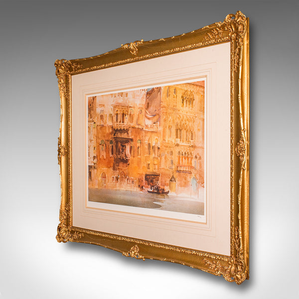Vintage Limited Edition Art Print, Venice Canal, Framed, William Russell Flint