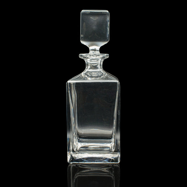 Vintage Bourbon Decanter, English, Glass, Spirit Vessel, Mid Century, Circa 1950