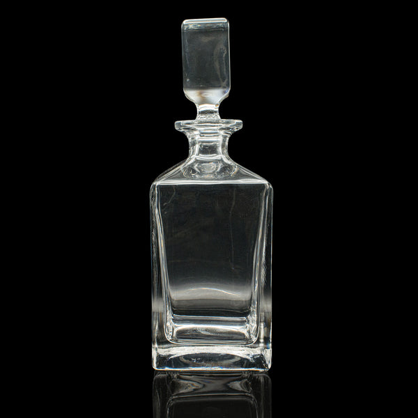Vintage Bourbon Decanter, English, Glass, Spirit Vessel, Mid Century, Circa 1950
