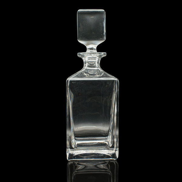 Vintage Bourbon Decanter, English, Glass, Spirit Vessel, Mid Century, Circa 1950