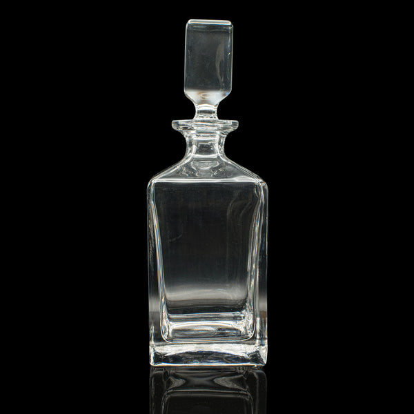 Vintage Bourbon Decanter, English, Glass, Spirit Vessel, Mid Century, Circa 1950