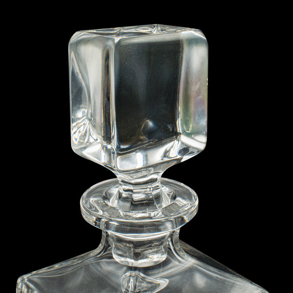 Vintage Bourbon Decanter, English, Glass, Spirit Vessel, Mid Century, Circa 1950