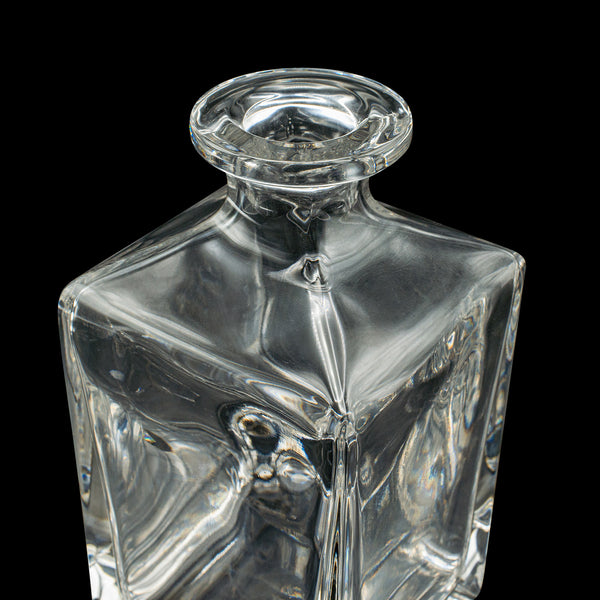 Vintage Bourbon Decanter, English, Glass, Spirit Vessel, Mid Century, Circa 1950