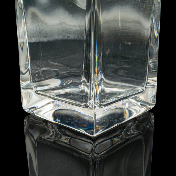 Vintage Bourbon Decanter, English, Glass, Spirit Vessel, Mid Century, Circa 1950