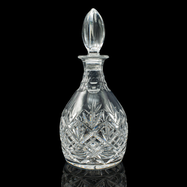 Vintage Crystal Brandy Decanter, English, Cut Glass, Spirit Vessel, Mid Century