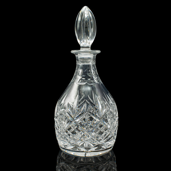 Vintage Crystal Brandy Decanter, English, Cut Glass, Spirit Vessel, Mid Century