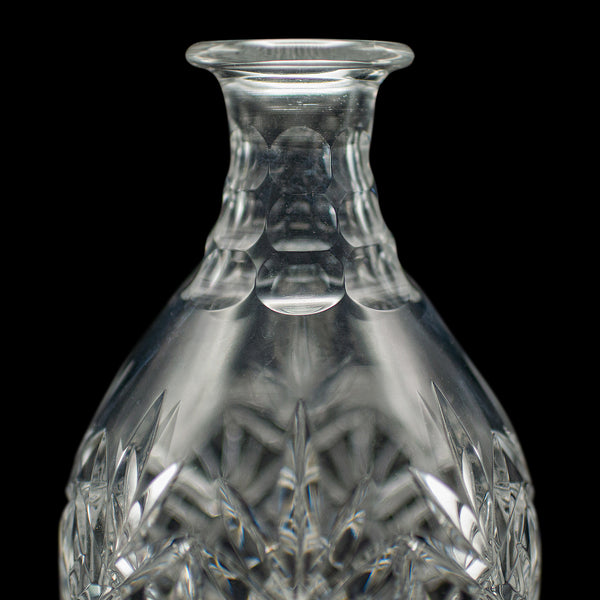 Vintage Crystal Brandy Decanter, English, Cut Glass, Spirit Vessel, Mid Century