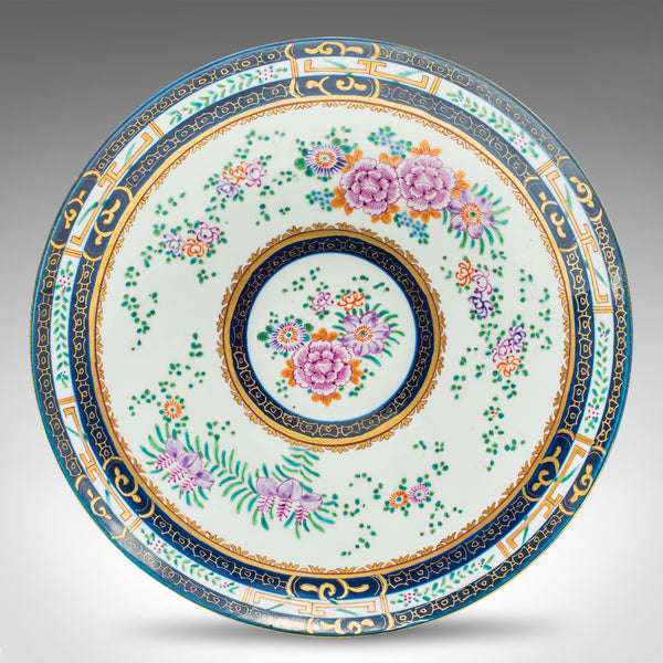 Antique Deep Display Charger, French, Ceramic, Decorative Plate, Victorian, 1900