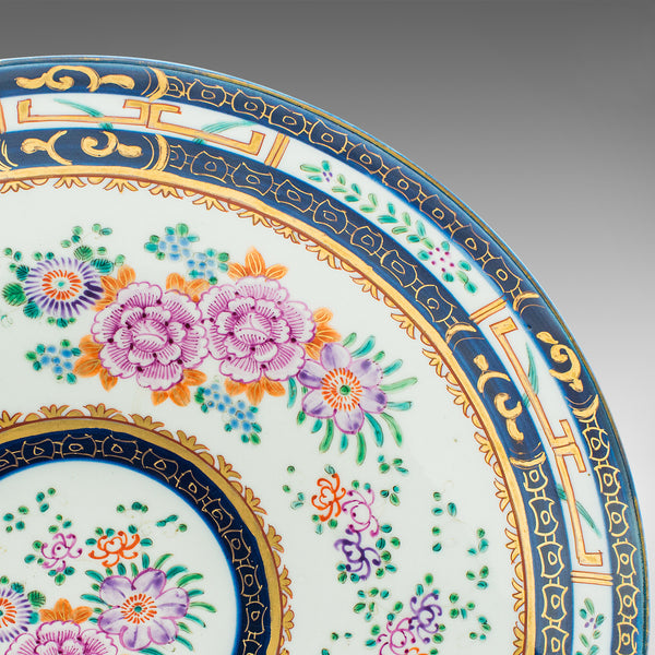 Antique Deep Display Charger, French, Ceramic, Decorative Plate, Victorian, 1900