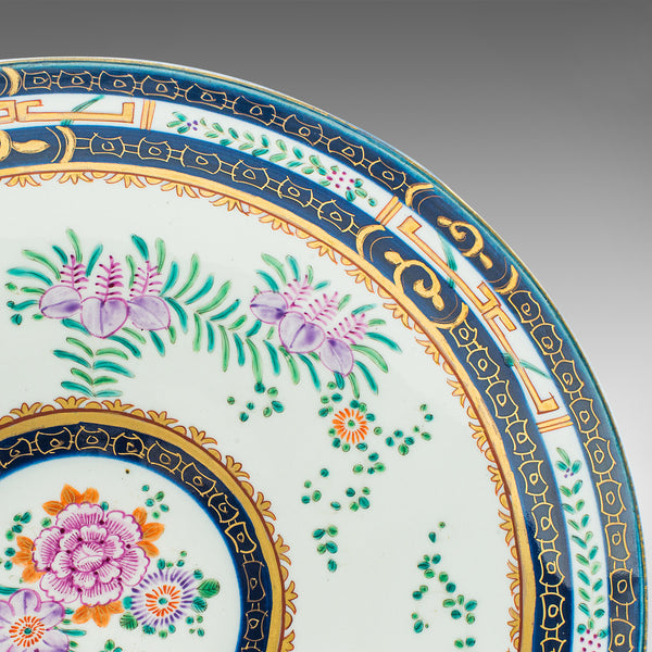 Antique Deep Display Charger, French, Ceramic, Decorative Plate, Victorian, 1900