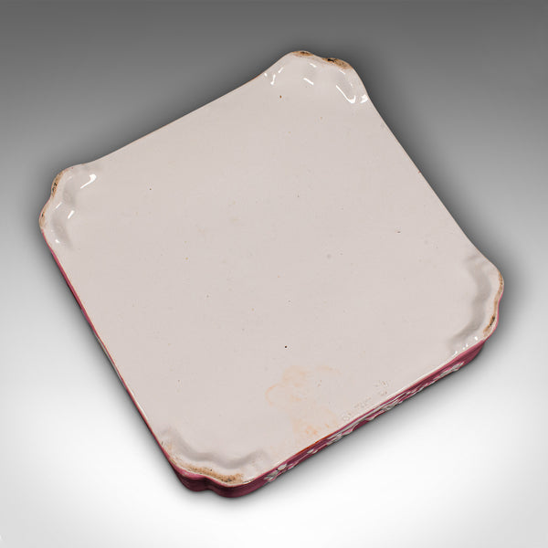 Antique Cheese Wheel Dish, English, Ceramic, Decorative Butter Tray, Victorian