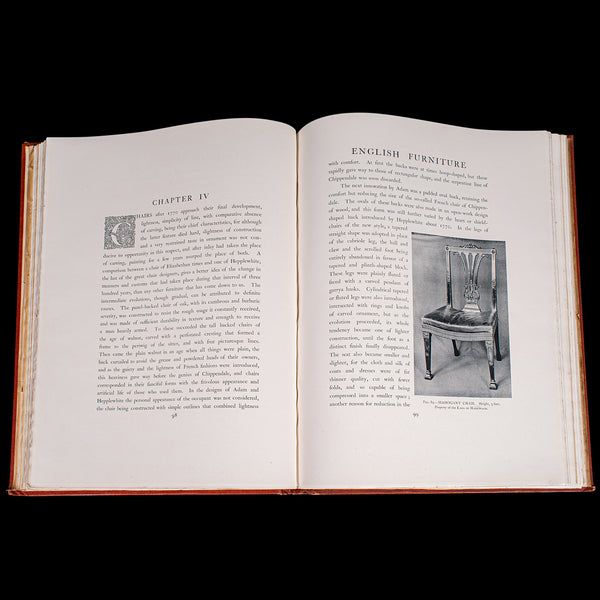 4vol Antique Reference Book Set, British Furniture, English, Macquoid, Edwardian