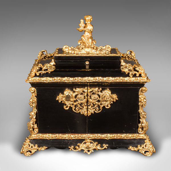 Antique Cigar Humidor, Continental, Ebonised, Petit Corona Case, Victorian, 1860
