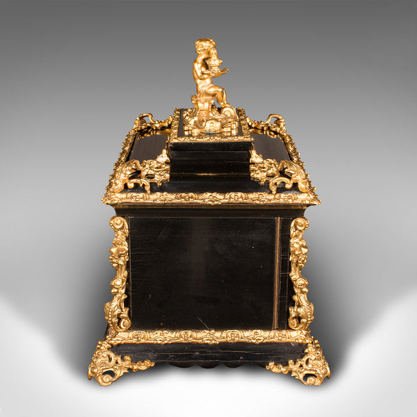 Antique Cigar Humidor, Continental, Ebonised, Petit Corona Case, Victorian, 1860