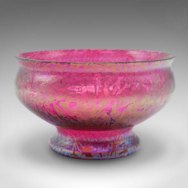 Vintage Decorative Fruit Bowl, English, Art Glass, Serving Dish, Lustre Finish