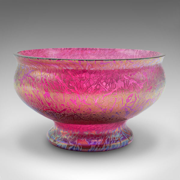 Vintage Decorative Fruit Bowl, English, Art Glass, Serving Dish, Lustre Finish