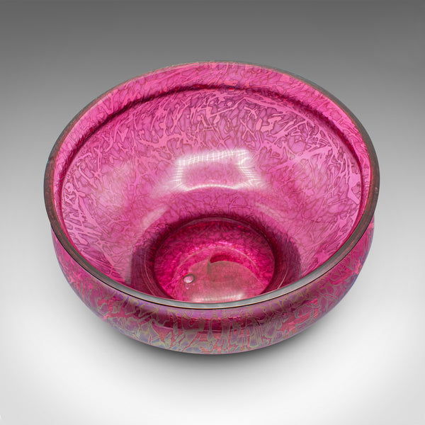 Vintage Decorative Fruit Bowl, English, Art Glass, Serving Dish, Lustre Finish