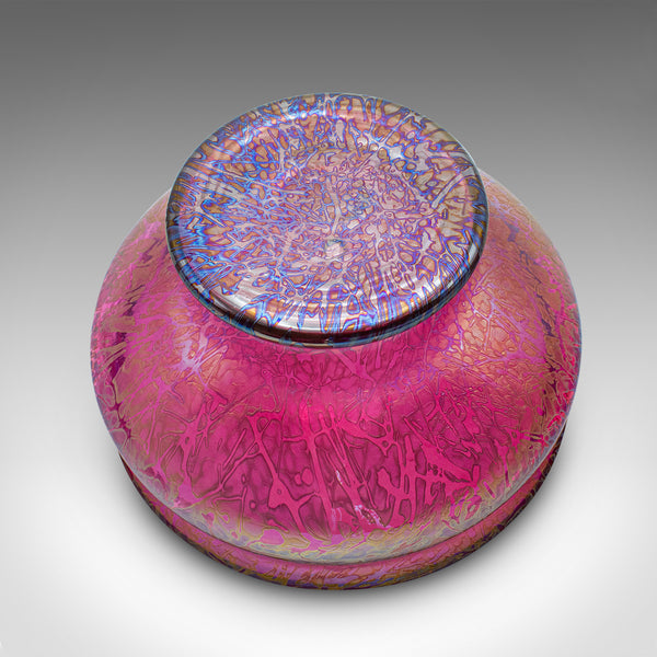 Vintage Decorative Fruit Bowl, English, Art Glass, Serving Dish, Lustre Finish