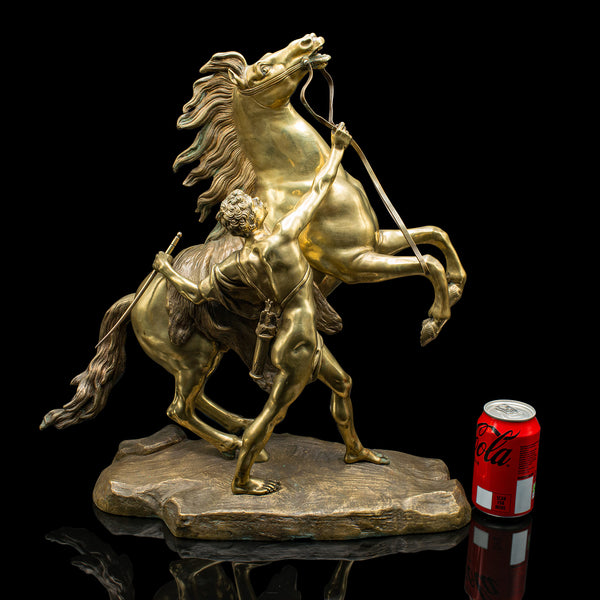 Large Antique Marly Horse Figure, French, Equine Statue, Bronze, Victorian, 1880