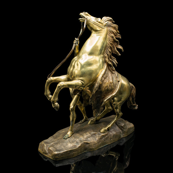 Large Antique Marly Horse Figure, French, Equine Statue, Bronze, Victorian, 1880