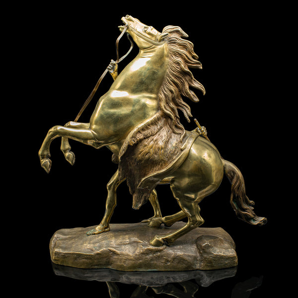 Large Antique Marly Horse Figure, French, Equine Statue, Bronze, Victorian, 1880