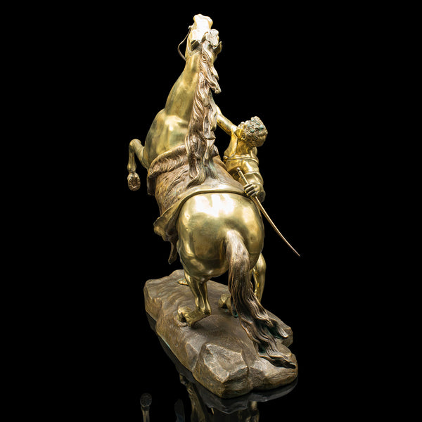 Large Antique Marly Horse Figure, French, Equine Statue, Bronze, Victorian, 1880