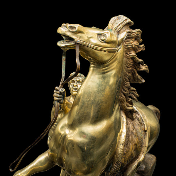 Large Antique Marly Horse Figure, French, Equine Statue, Bronze, Victorian, 1880