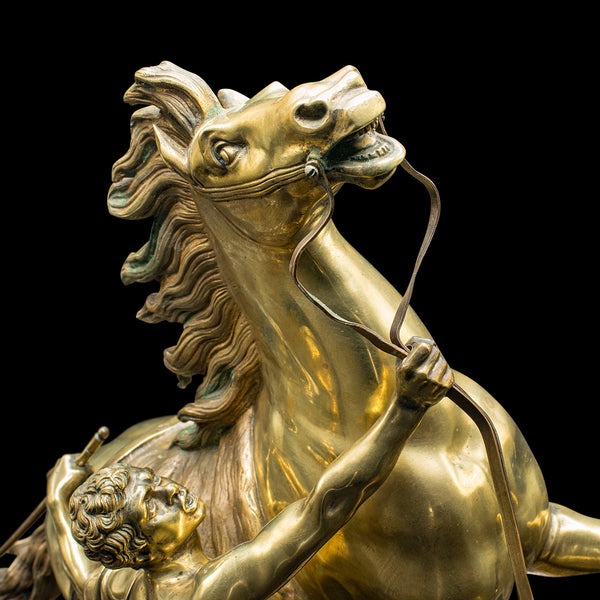 Large Antique Marly Horse Figure, French, Equine Statue, Bronze, Victorian, 1880