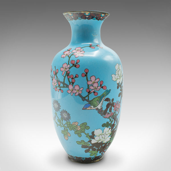 Antique Pair Of Display Urns, Japanese, Cloisonne, Posy Vase, Meiji, Victorian