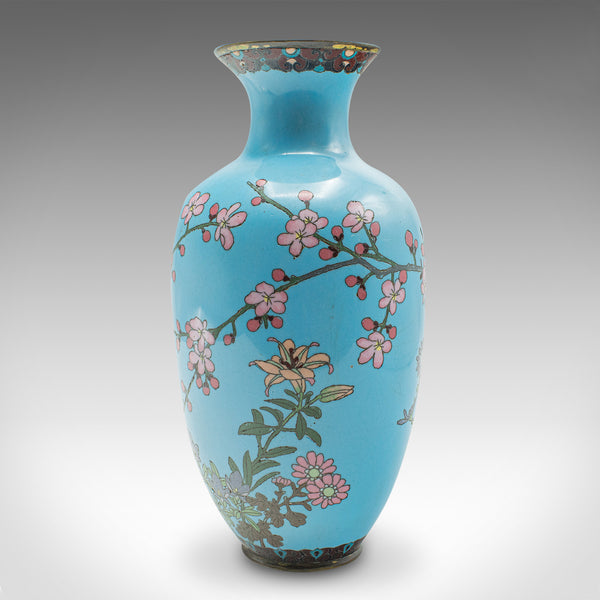 Antique Pair Of Display Urns, Japanese, Cloisonne, Posy Vase, Meiji, Victorian