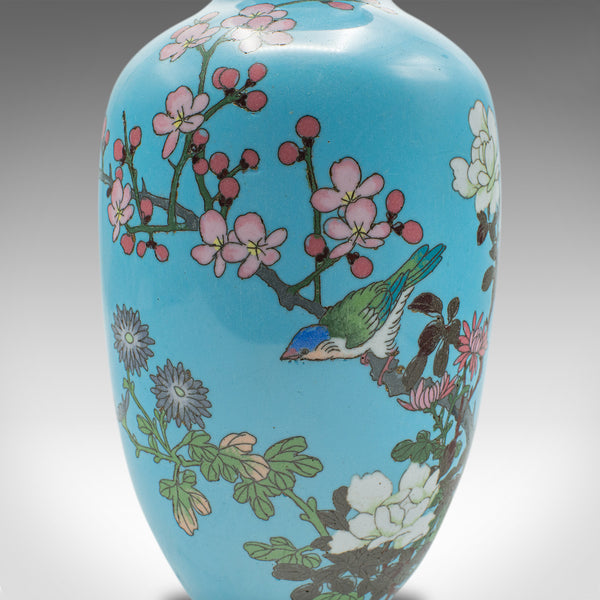 Antique Pair Of Display Urns, Japanese, Cloisonne, Posy Vase, Meiji, Victorian