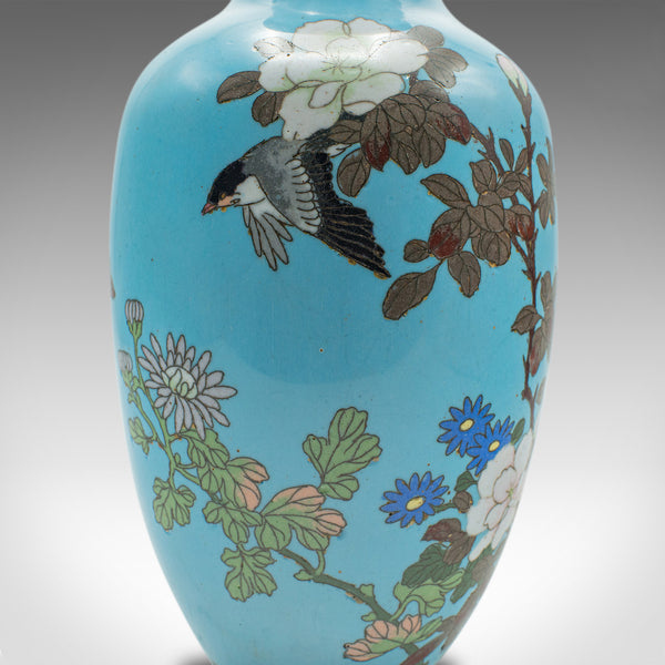 Antique Pair Of Display Urns, Japanese, Cloisonne, Posy Vase, Meiji, Victorian