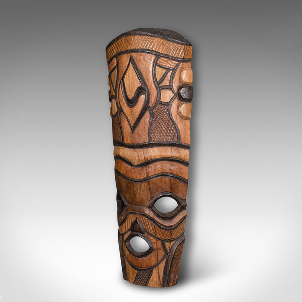 Tall Vintage Tribal Mask, Central African, Decorative Cultural Ornament, C.1970