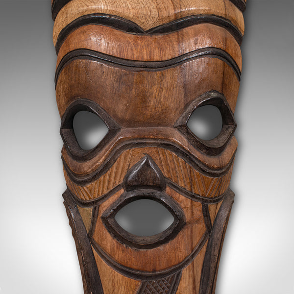 Tall Vintage Tribal Mask, Central African, Decorative Cultural Ornament, C.1970