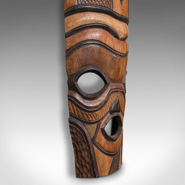 Tall Vintage Tribal Mask, Central African, Decorative Cultural Ornament, C.1970