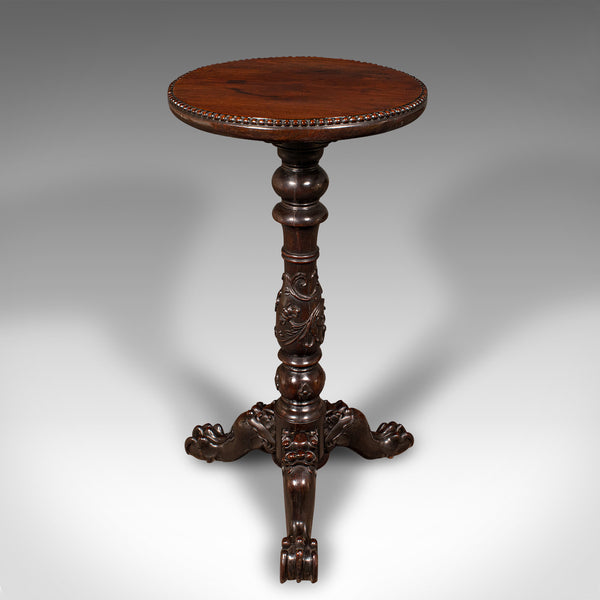 Antique Campaign Torchere, English, Side Table, Planter Stand, William IV, 1835