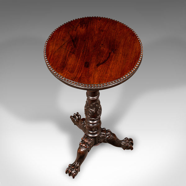 Antique Campaign Torchere, English, Side Table, Planter Stand, William IV, 1835